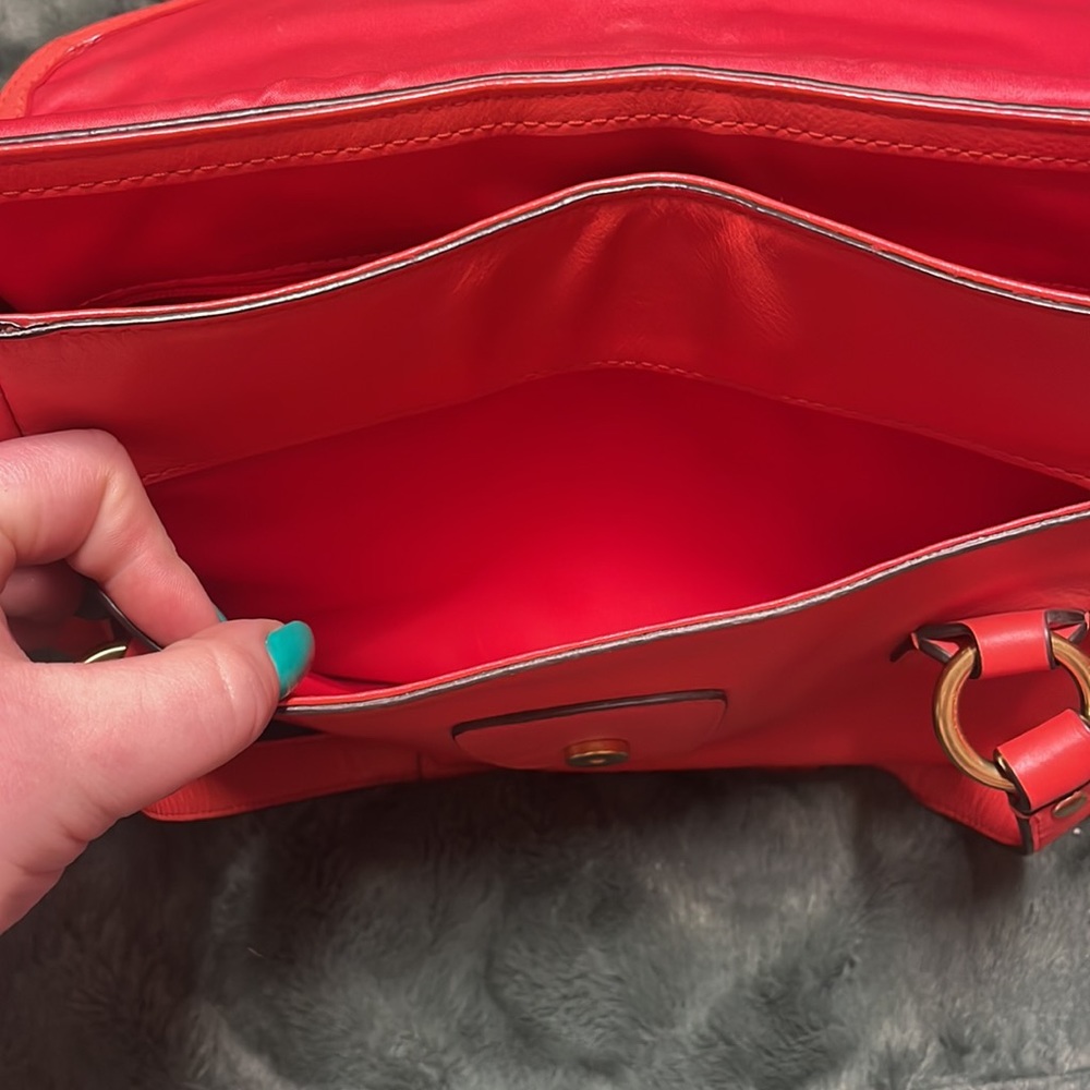 Genuine Leather Coral Coach Bag - Picture 8 of 8